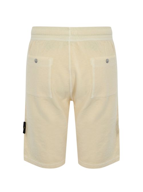 Bermuda shorts in cotone mafile' Ivory STONE ISLAND | 6200009S0060V0193